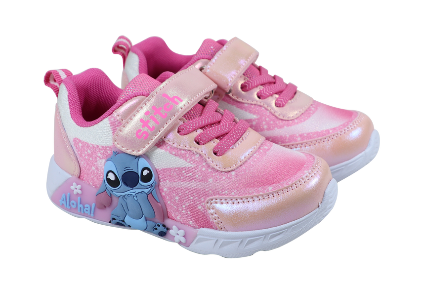 Disney Stitch Παιδικά Αθλητικά Παπούτσια με Φωτάκια για Κορίτσι Ροζ D6020206T