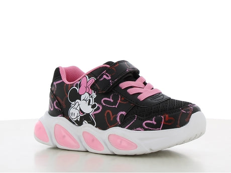 Disney Παιδικά Sneakers Ανατομικά με Σκρατς & Φωτάκια Μαύρα DM011379