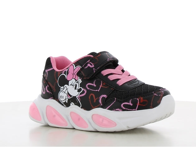 Disney Παιδικά Sneakers Ανατομικά με Σκρατς & Φωτάκια Μαύρα DM011379