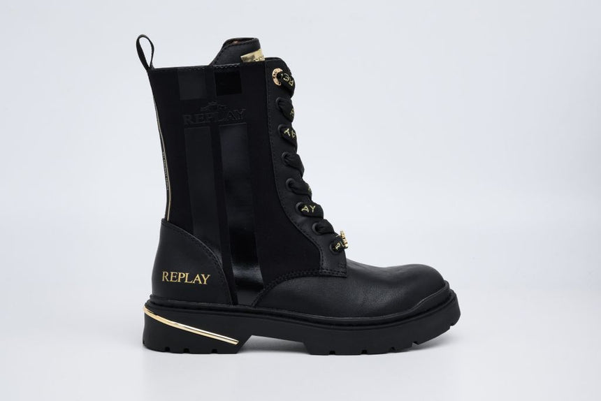 REPLAY JL170041S-0003 black  Παιδικά Μποτάκια Μαύρα