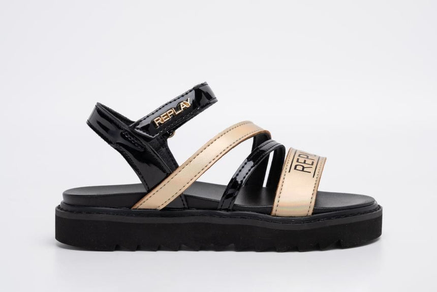 REPLAY JT420009S-006 SANDAL black-gold