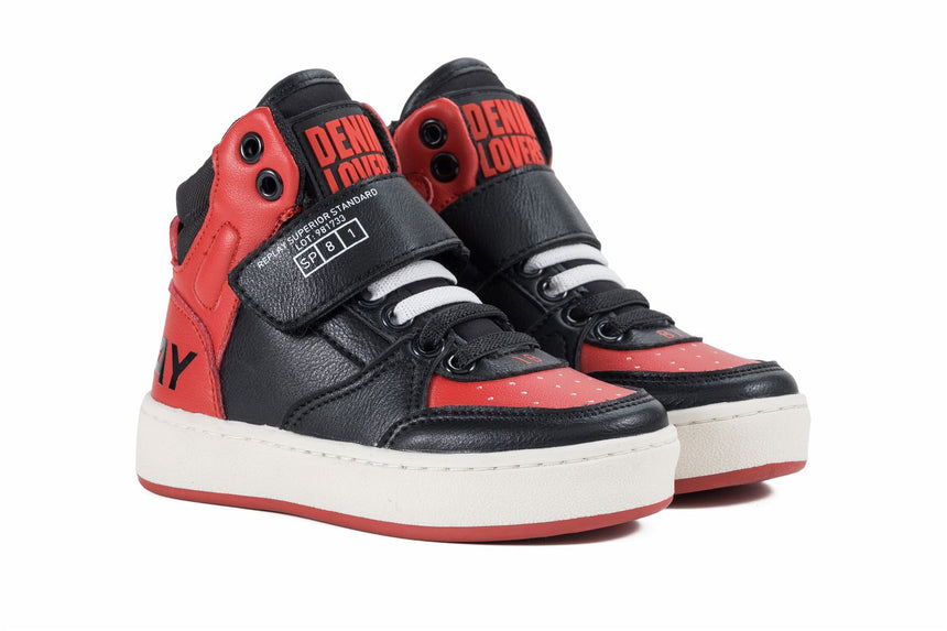 REPLAY COBRA KID 1 0178-BLACK RED