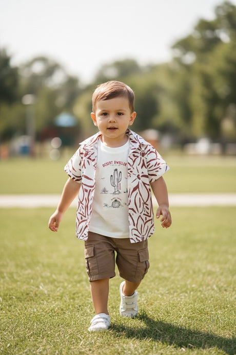 Restart for Kids Παιδικό Σετ 3τμχ μπλούζα βερμούδα πουκάμισο αγόρι 26-11147