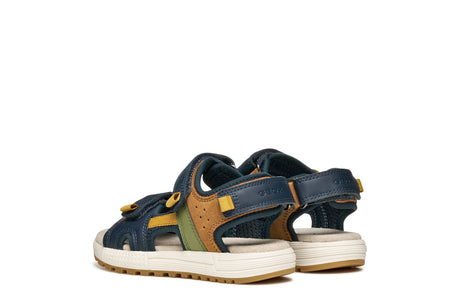 Geox πεδιλο για αγορι navy ochre J35ava 01522 cf42q
