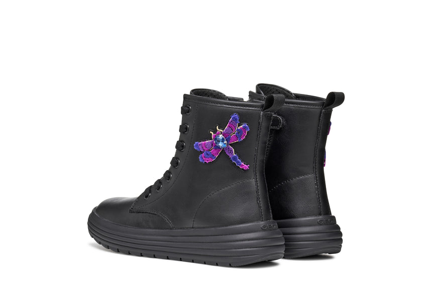 GEOX J46ETD000BCC9997 Phaolae Kids' Ankle Boots with Zipper Black