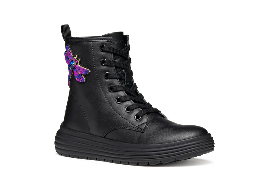 GEOX J46ETD000BCC9997 Phaolae Kids' Ankle Boots with Zipper Black