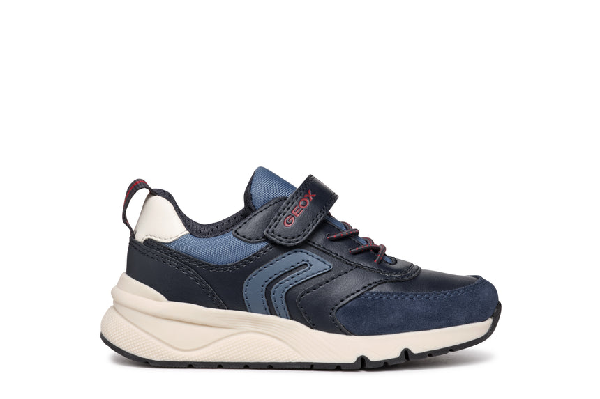 GEOX J46H0D054FUC4244 Rooner Παιδικά Sneakers με Σκρατς Μπλε