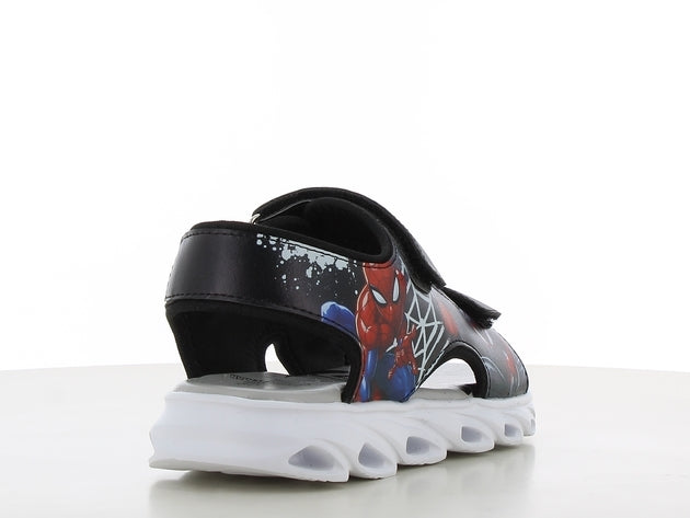 Spiderman πεδιλο με φωτακια και velcro μπλε μαυρο  sp014995