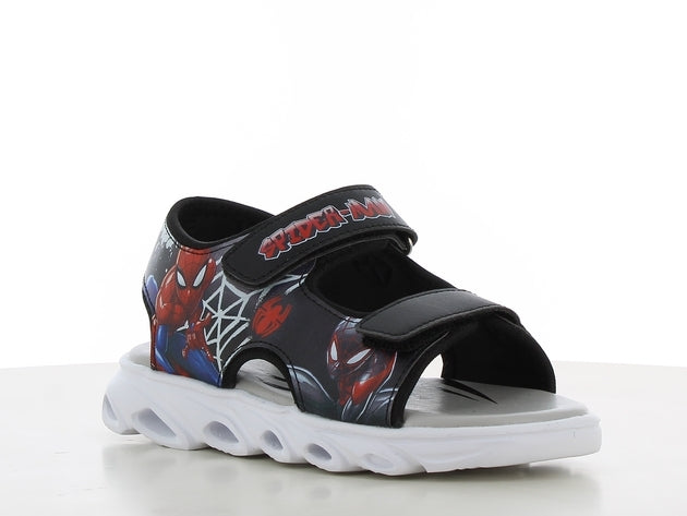 Spiderman πεδιλο με φωτακια και velcro μπλε μαυρο  sp014995