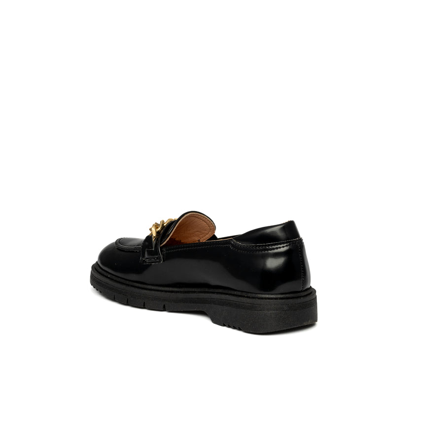 Bonito Kids Leather Loafers X24-91 Black L.Spasta
