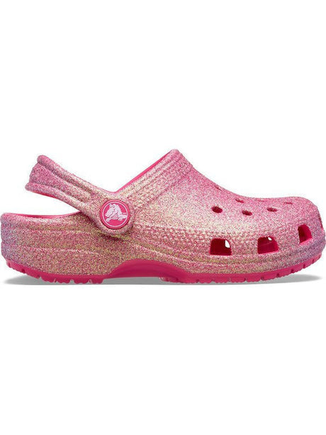 Crocs 210986-6ZQ Classic Glitter Kids Clogs Navy Pink